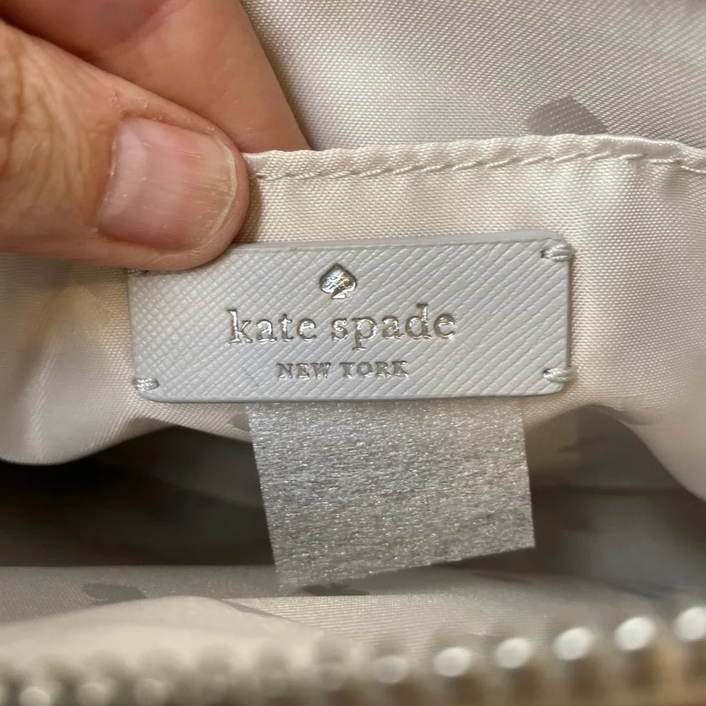 Kate Spade‎ Flash Glitter Saffiano Leather Crossbody Bag Grey Silver Glam Prom